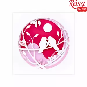 Rosa Talent Vögel auf einem Zweig - 3D-Malerei auf grundierter Faserplatte Set. Erstellen... - Bild 1 von 2