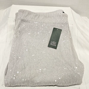 NWT Women's Evening Pants XXL Silver Sequin Wide Leg Clubwear Wild Fable - Picture 1 of 4