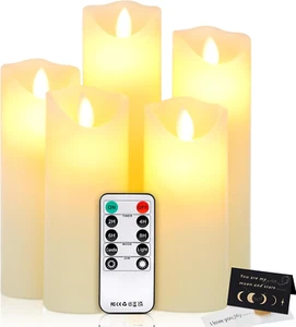 Candele LED, Set Di 5 Candele a Led,Candele Senza Fiamma Tremolante,Candele a Co - Foto 1 di 12
