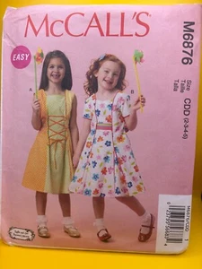 McCalls Pattern M6876 GIRLS DRESS WITH PETTICOAT Sz 2-5 Belt Ties Flare NEW - Picture 1 of 2