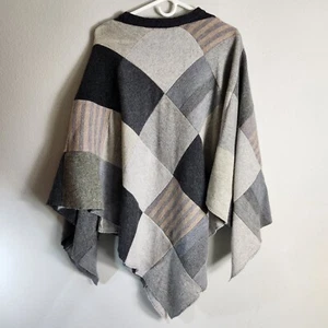 Eddie Bauer Vintage Womens Patchwork Wool Cashmere Sweater Poncho-OSFM - Picture 1 of 6
