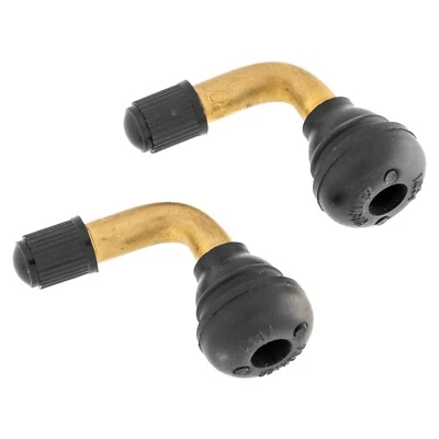2pcs PVR70 Angled Copper Tubeless Clamp In Wheel Rim Rubber Tyre Valve Car Air - Image 1 of 4