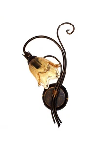 APPLIQUES A 1 LUCE COL. MARINO MURANO DESTRO FERRO BATTUTO - Picture 1 of 1