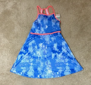 Pink & Violet Girls M 7/8 Sun Dress Top Pull Over Sleeveless Blue Tie Dye - Picture 1 of 8