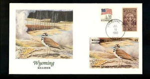Commemorative Cover Birds National Audubon Society Wyoming WY Killdeer - Picture 1 of 2