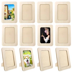 Vmiapxo 10 Pack Unfinished Wooden Picture Frames for 3" x 5" Photos Standing ... - Picture 1 of 7