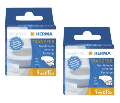 2 x Herma 1061 Transfer Nachfüllrolle ablösbar 9mm x 15 m für Herma 1060