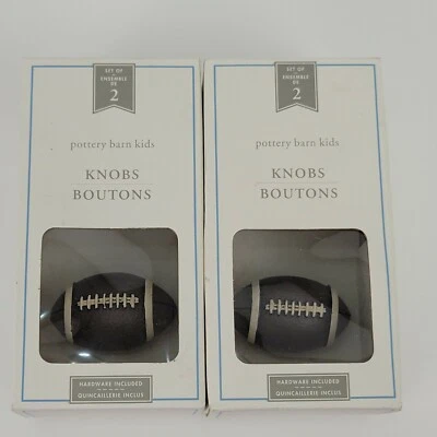 4 New Football Pottery Barn Kids Sports Drawer Knobs, Drawer Pulls 2 Sets of 2 - Image 1 of 3