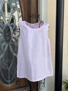 HLT30 Pink Large NWT Match Point Linen Shirt Tank Round Neck Flax Hanky - Picture 1 of 5