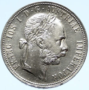 1888 AUSTRIA King FRANZ JOSEPH I Vintage OLD Antique Silver Florin Coin i98802 - Picture 1 of 3