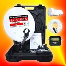 Camping Koffer Sat-Anlage inkl.Saugfuss + LNB 0,1dB + Anschluss SET + SAT-Finder