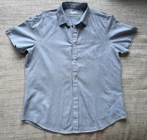 Maddison Classic Herren Fit Leinen/Baumwolle Hemd mit Knöpfen Blau Gr. 41/42 Large - Bild 1 von 8
