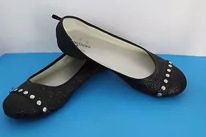 Faded Glory Women's BLACK Glittery Dressy Ballet FLATS~Size 6~Shoes~ - Picture 1 of 9