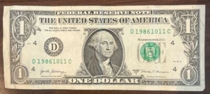 $1 birthday note 1986 10/11 October 11 - Picture 1 of 2