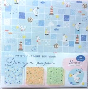 amifa Gull Mail Field Sea Double Sided 3 Design Origami Paper Japan - Picture 1 of 3