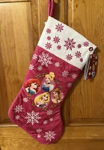 Pink Disney Musical Princess Christmas Stocking Cinderella Belle Ariel Rapunzel - Picture 1 of 10