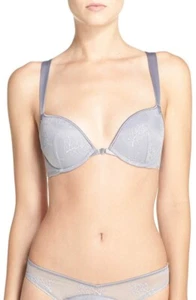 Calvin Klein QF1615 1615 Women´s Daring Push Up Memory Touch Bra 32B Metallic - Picture 1 of 2