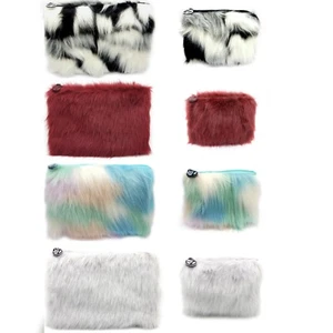 W7 Furry Large & Small Bags - Makeup & Pencil Cases Case Brush Bag - Picture 1 of 14