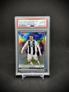 Cristiano Ronaldo 2018-19 Topps Chrome UCL Running Refractor PSA 10 Juventus - Picture 1 of 2