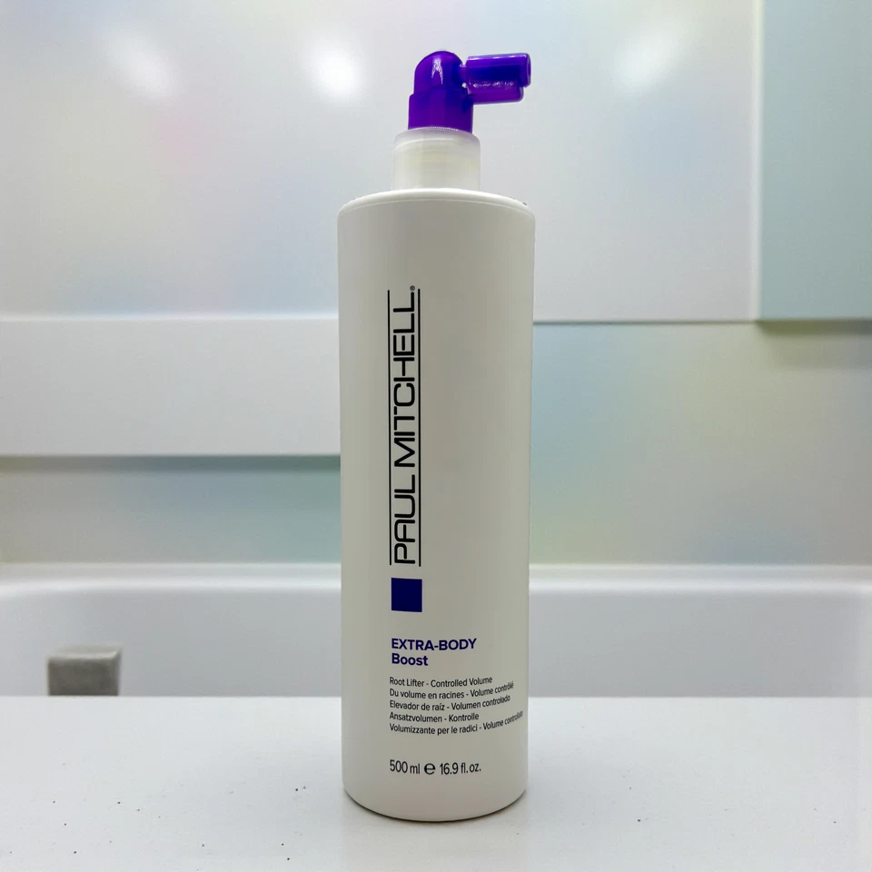 Spray voluminizador levantador de raíces Paul Mitchell Extra-Body Boost 16,9 oz para cabello fino Foto 1 de 4