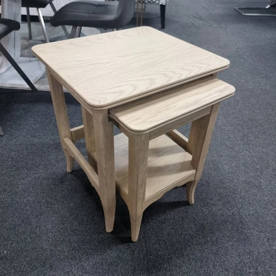 New French Country Solid Light Oak Nest Set of 2 Tables *Furniture Village* - Image 1 of 4