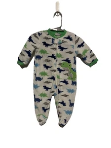 Bon Bebe Baby Boy Fleece One Piece Dinasour prints Pajama Sz. 3-6 Month - Picture 1 of 7