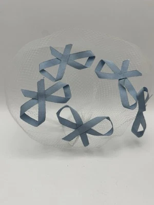 1960-е Glamour Veil Powder Blue Bows Ca.10"" - Изображение 1 из 4