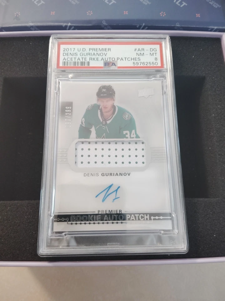 2017-18 UPPER DECK PREMIER RC AUTO 2-CLR PATCH DENIS GURIANOV /299 STARS - Image 1 of 3