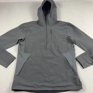 Lululemon Cold Terrain Jacket Mens Medium Gray 3/4 Zip Hooded TEXTURED Stretch - Picture 1 of 9
