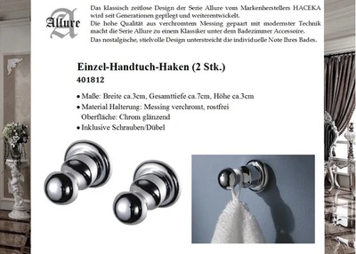 Allure 2 x 1er-Haken Messing Verchromt  - Bild 1 von 2