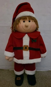 Grande 27"x14" Babbo Natale Aiutante Elfo Autoportante Babbo Natale Figura Decorazione - Foto 1 di 13