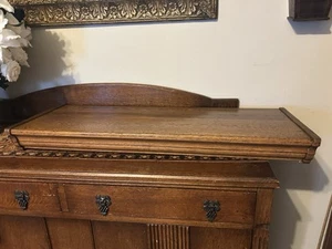 Antique Oak Barrister Bookcase Top Crown Oak - Picture 1 of 10