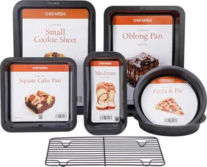 CHEFMADE Baking Pan Set, 7Pcs Non-Stick Cake Bread And Meat Bakeware For Oven - Picture 1 of 12