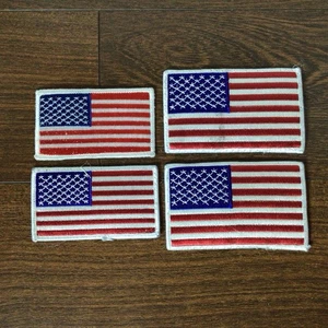 4x American Flag Embroidered Sew-on Patches - 3.5x2 & 4x2.5 Inches - Picture 1 of 3
