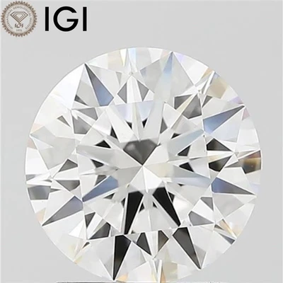 CVD Lab Grown Diamond 1.90 Carat Round Cut IGI Certificate F Color VVS2 Clarity - Image 1 of 4
