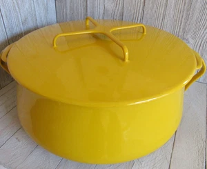 Dansk 8 qt Yellow Enamel Dutch Oven Cookware Pot & Lid France - Picture 1 of 14