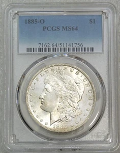 1885-O Morgan Silver Dollar PCGS MS64 Original White Frosty Luster PQ #Q116D - Picture 1 of 4