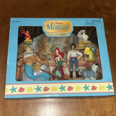 RARE HTF Disney Store Little Mermaid Poseable Figure PVC Set 8 Piece Ariel Eric - Image 1 of 4
