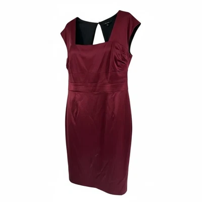 Donna Ricco 纽约女式鸡尾酒礼服 20W 勃艮第葡萄酒镂空派对 — 第 1/4 张图片