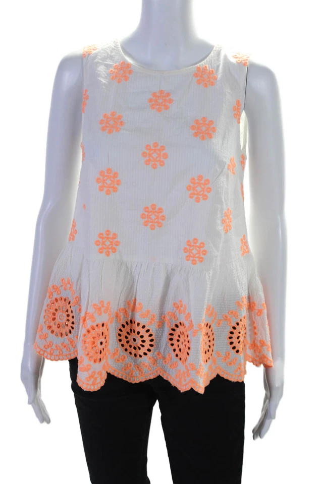 Lilly Pulitzer Niñas Algodón Bordado Estampado Floral Encaje Dobladillo Blanco Talla XS Foto 1 de 4