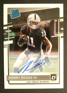 2020 Panini Donruss Optic Rated Rookie Auto Henry Ruggs III #158 Raiders 015/150 - Picture 1 of 11