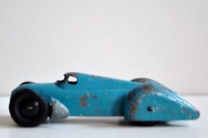 dinky toys  ref 23 D ancienne voiture de course AUTO-UNION bleue  sans plancher