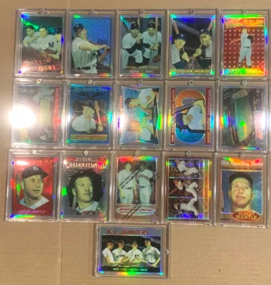 1997 Topps Finest Chrome Commemorative Mickey Mantle Reprint Refractor Set 21-36 - Image 1 of 3