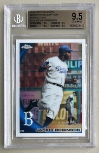 2010 Topps Chrome #224 Jackie Robinson Wrapper Redemption Refractors BGS 9.5