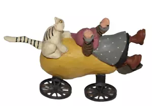 Williraye Studio Cat & Girl on Pear 1996 con ruedas WW1431 - Imagen 1 de 9