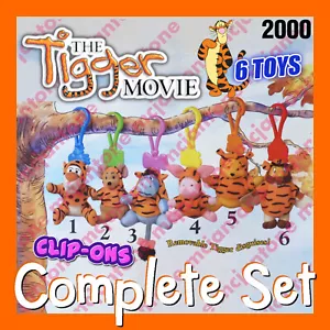 MIP SET 6 McDonalds 2000 TIGGER MOVIE Winnie Pooh DISNEY Plüsch Clip On EULE Roo - Bild 1 von 4