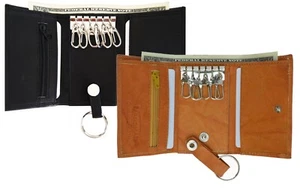 Llavero de cuero genuino tarjetero para hombre llavero billetera - Imagen 1 de 15