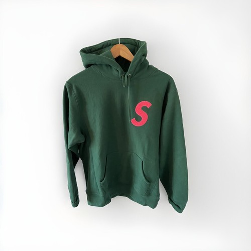 Felpa con cappuccio Supreme S logo 2019 Deadstock verde medio