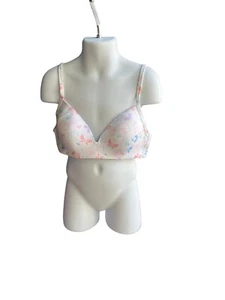 Hanes Girl's Bra 2 Pack Sleek And Smooth Wirefree Size 32A Butterflies And Tan - Picture 1 of 4