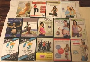 NEW 14 prental postnatal workout DVD lot perfect pregnancy yoga Dustin Maher - Imagen 1 de 4